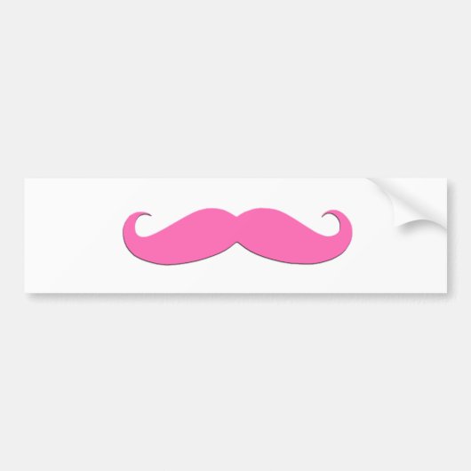 Roze Mustache Humor Creëer Uw eigen Bumpersticker (Voorkant)