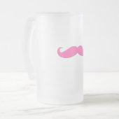 Roze Mustache Humor Creëer Uw eigen Matglas Bierpul (Voorkant links)