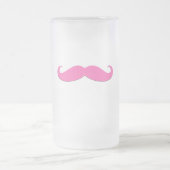Roze Mustache Humor Creëer Uw eigen Matglas Bierpul (Center)