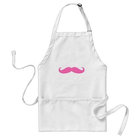 Roze Mustache Humor Creëer Uw eigen Standaard Schort (Voorkant)