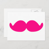 Roze Mustache Roze Mustache Bushy Hot Pink Stache Briefkaart (Voorkant / Achterkant)