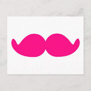 Roze Mustache Roze Mustache Bushy Hot Pink Stache Briefkaart