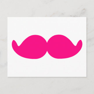 Roze Mustache Roze Mustache Bushy Hot Pink Stache Briefkaart