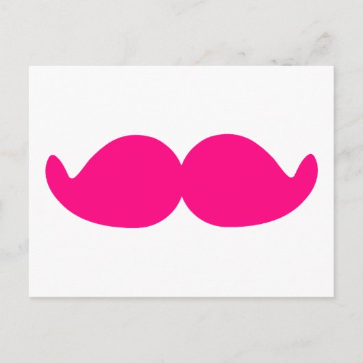 Roze Mustache Roze Mustache Bushy Hot Pink Stache Briefkaart (Voorkant)