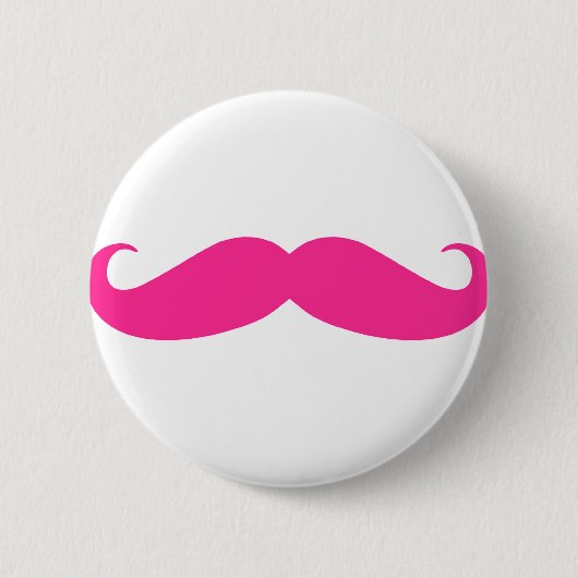 Roze Mustache Stache-ontwerp Ronde Button 5,7 Cm (Voorkant)