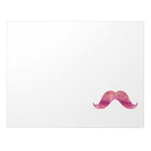 Roze Mustache Tie Dye Waterverf — Ontwerp Notitieblok