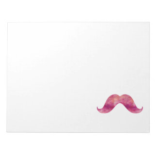 Roze Mustache Tie Dye Waterverf — Ontwerp Notitieblok