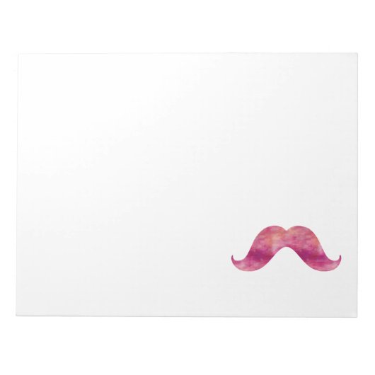 Roze Mustache Tie Dye Waterverf — Ontwerp Notitieblok (Voorkant)
