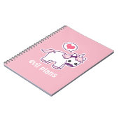 Roze Mustache Unicorn Notitieboek (Linkerzijde)