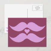 Roze Mustaches aangepast briefkaart (Voorkant / Achterkant)