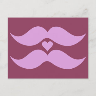 Roze Mustaches aangepast briefkaart
