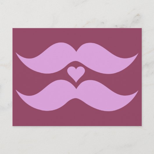 Roze Mustaches aangepast briefkaart (Voorkant)