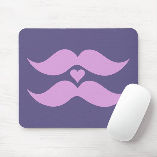 Roze Mustaches aangepast mousepad Muismat (Met muis)