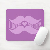Roze Mustaches aangepast mousepad Muismat (Met muis)