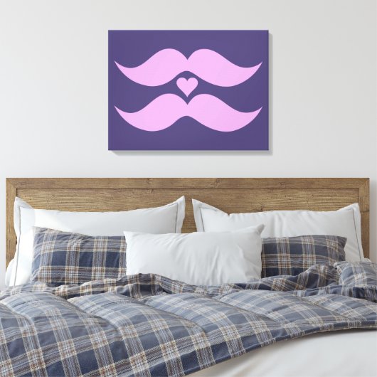 Roze Mustaches aangepaste canvasafdruk Canvas Afdruk (Insitu (Slaapkamer))