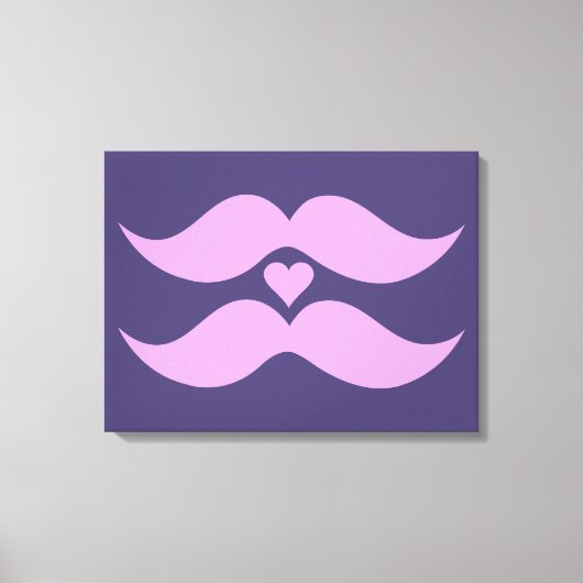 Roze Mustaches aangepaste canvasafdruk Canvas Afdruk (Voorkant)