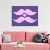 Roze Mustaches aangepaste canvasafdruk Canvas Afdruk (Insitu (Woonkamer))