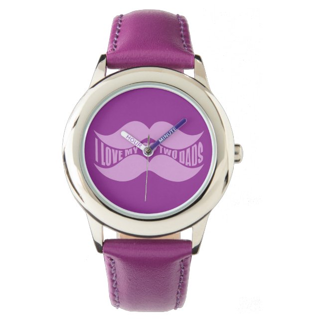 Roze Mustaches aangepaste kleurenhorloges Horloge (Voorkant)