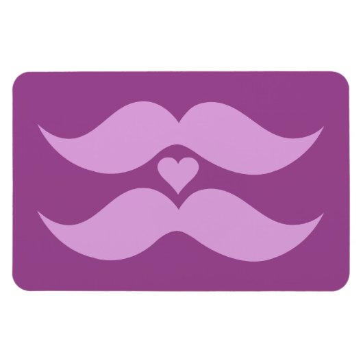 Roze Mustaches aangepaste magneet (Horizontaal)