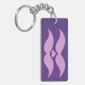 Roze Mustaches aangepaste sleutelketen Sleutelhanger (Voorkant Links)