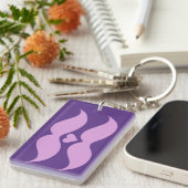 Roze Mustaches aangepaste sleutelketen Sleutelhanger (Voorkant Rechts)