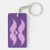 Roze Mustaches aangepaste sleutelketen Sleutelhanger (achterkant)