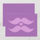 Roze Mustaches aangepaste uitnodigingen (Voorkant / Achterkant)