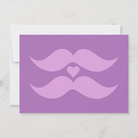 Roze Mustaches aangepaste uitnodigingen (Voorkant)