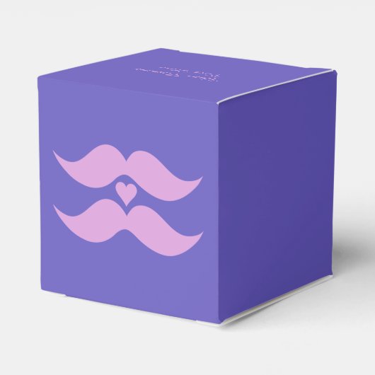 Roze Mustaches, aangepaste vakken voor gunsten Bedankdoosjes (Achterkant)