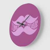 Roze Mustaches aangepaste wandklok (Hoek)