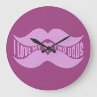 Roze Mustaches aangepaste wandklok