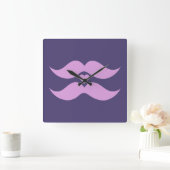 Roze Mustaches aangepaste wandklok (Huis)