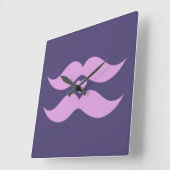 Roze Mustaches aangepaste wandklok (Hoek)
