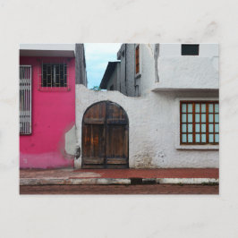 Roze muur, gebogen deuren, Galapagos-eilanden Briefkaart