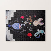 Roze muur - puzzel legpuzzel (Horizontaal)