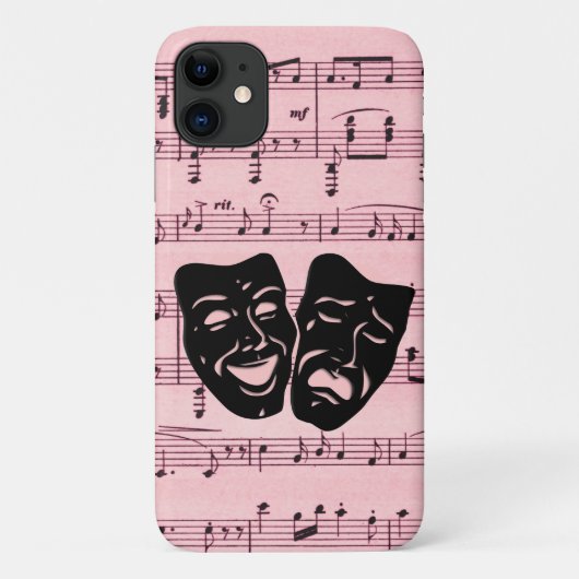Roze muziek- en theatermaskers Case-Mate iPhone case (Achterkant)