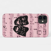 Roze muziek- en theatermaskers Case-Mate iPhone case (Achterkant (horizontaal))
