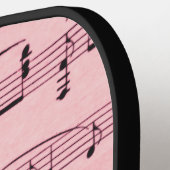 Roze muziek- en theatermaskers pickleball paddle (Links Detail)
