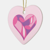 Roze Muziek Hart Keramisch Ornament (Links)