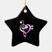 Roze Muziek Muzikant Hart Keramisch Ornament (Voorkant)