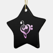 Roze Muziek Muzikant Hart Keramisch Ornament (Links)