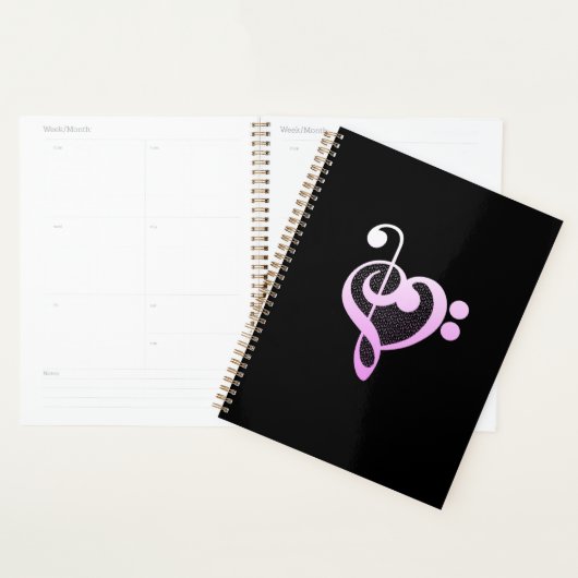 Roze Muziek Muzikant Hart Planner (Display)