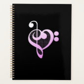 Roze Muziek Muzikant Hart Planner (Voorkant)