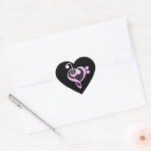 Roze Muziek Muzikant Hart Sticker (Envelop)