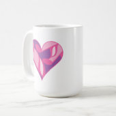Roze Muziek Note Patterned Heart Mok (Voorkant links)