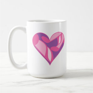 Roze Muziek Note Patterned Heart Mok