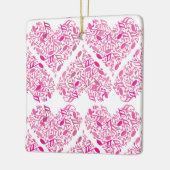 Roze muziek notitie harten keramisch ornament (Links)