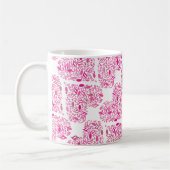 Roze muziek notitie harten koffiemok (Links)