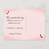 Roze muziek Save the Date Briefkaart (Achterkant)