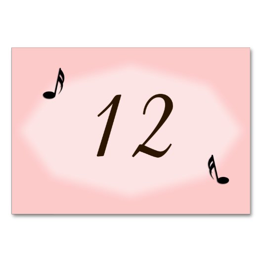 Roze Muziek Thema Trouwtafel Nummer Plaatskaarten Kaart (Achterkant)